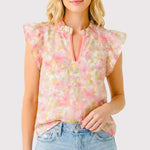 Coral & Peach Floral Printed Top - The Nines