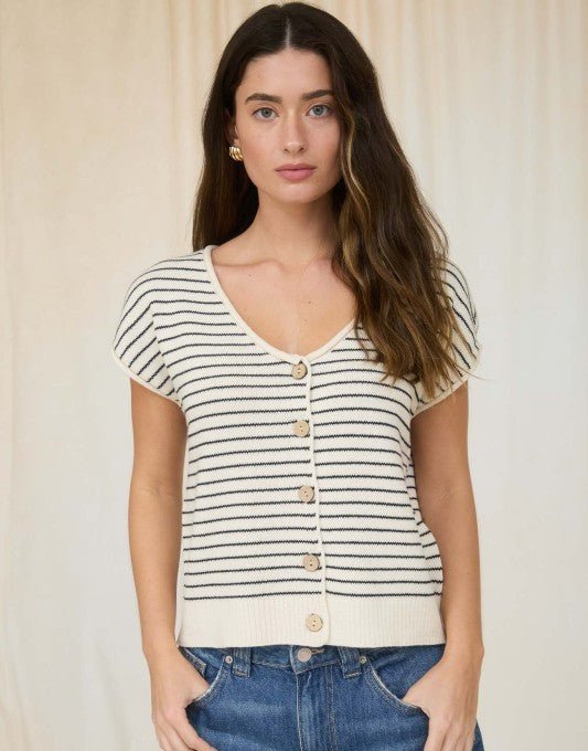 Short Sleeve Button Cardigan - 2 colors! - The Nines