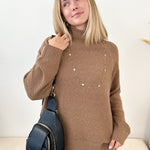 Textured Loose Turtleneck Sweater - 2 colors! - The Nines