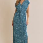 Teal & White Wrinkle Free Maxi Dress - The Nines