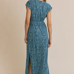 Teal & White Wrinkle Free Maxi Dress - The Nines