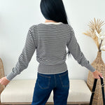 Stripe Button Down Cardigan - The Nines