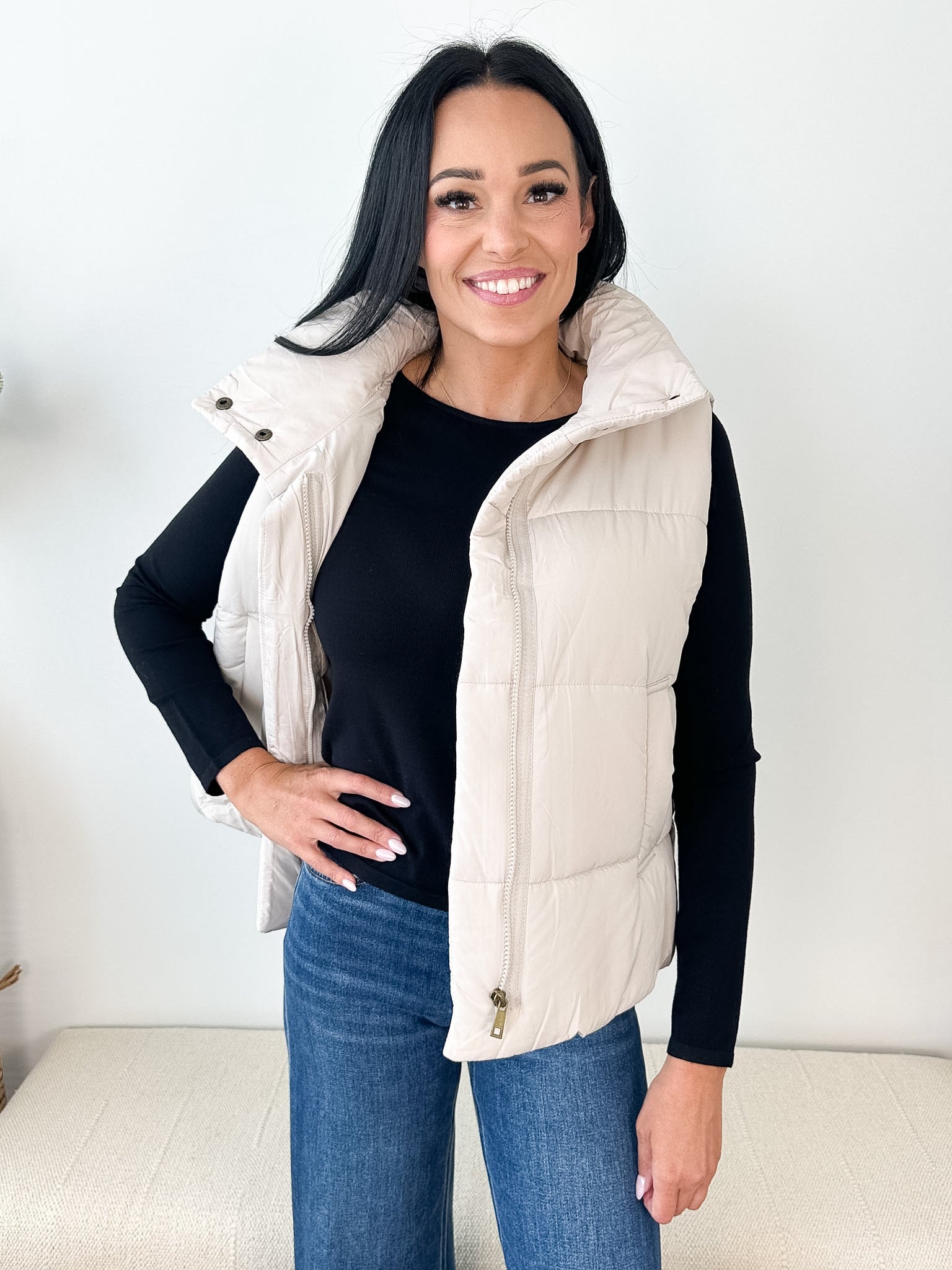 High Neck Puffer Vest - 3 colors! - The Nines