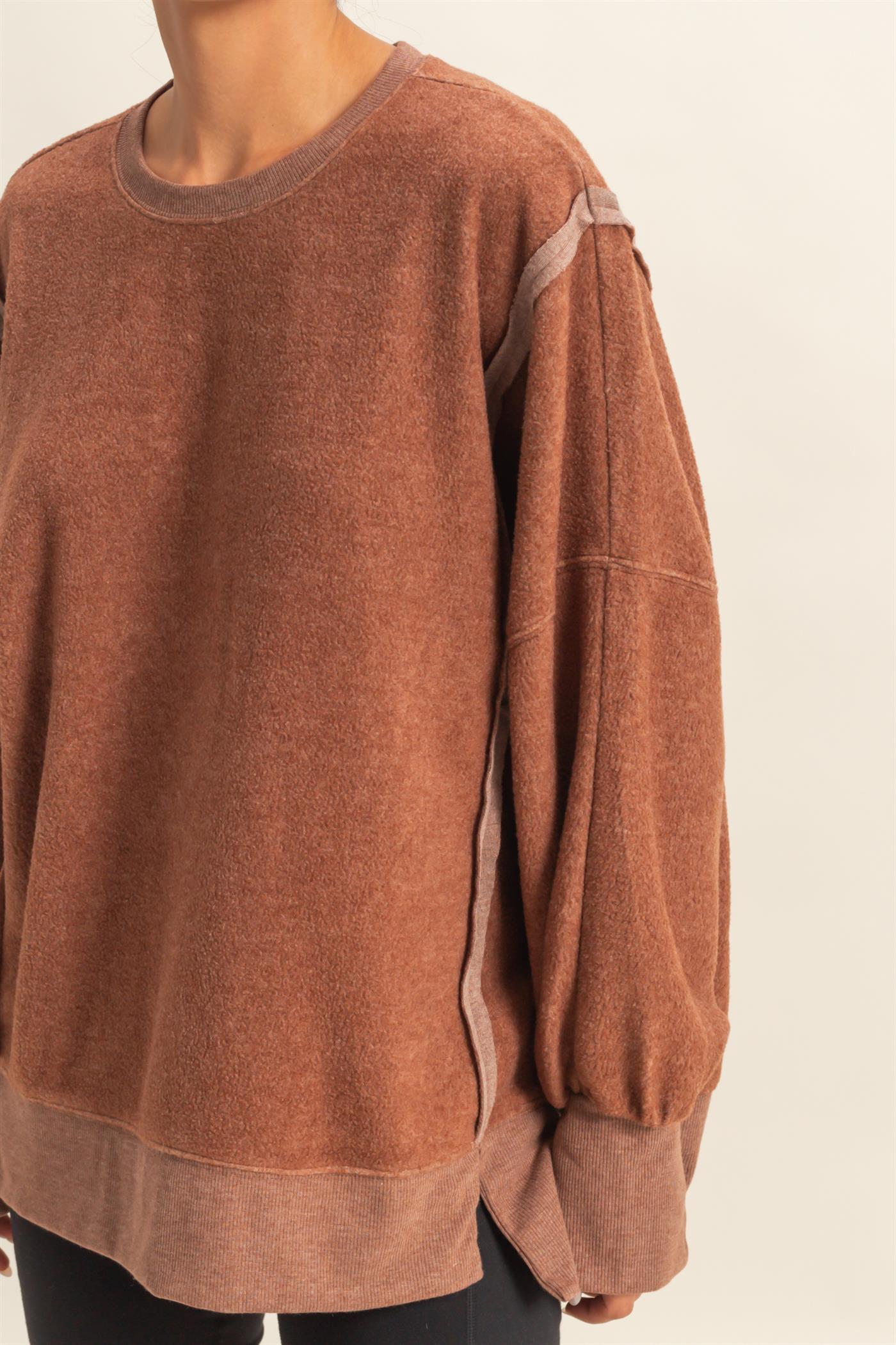 Cozy Up Brushed Oversized Sweatshirts - 2 colors! - The Nines