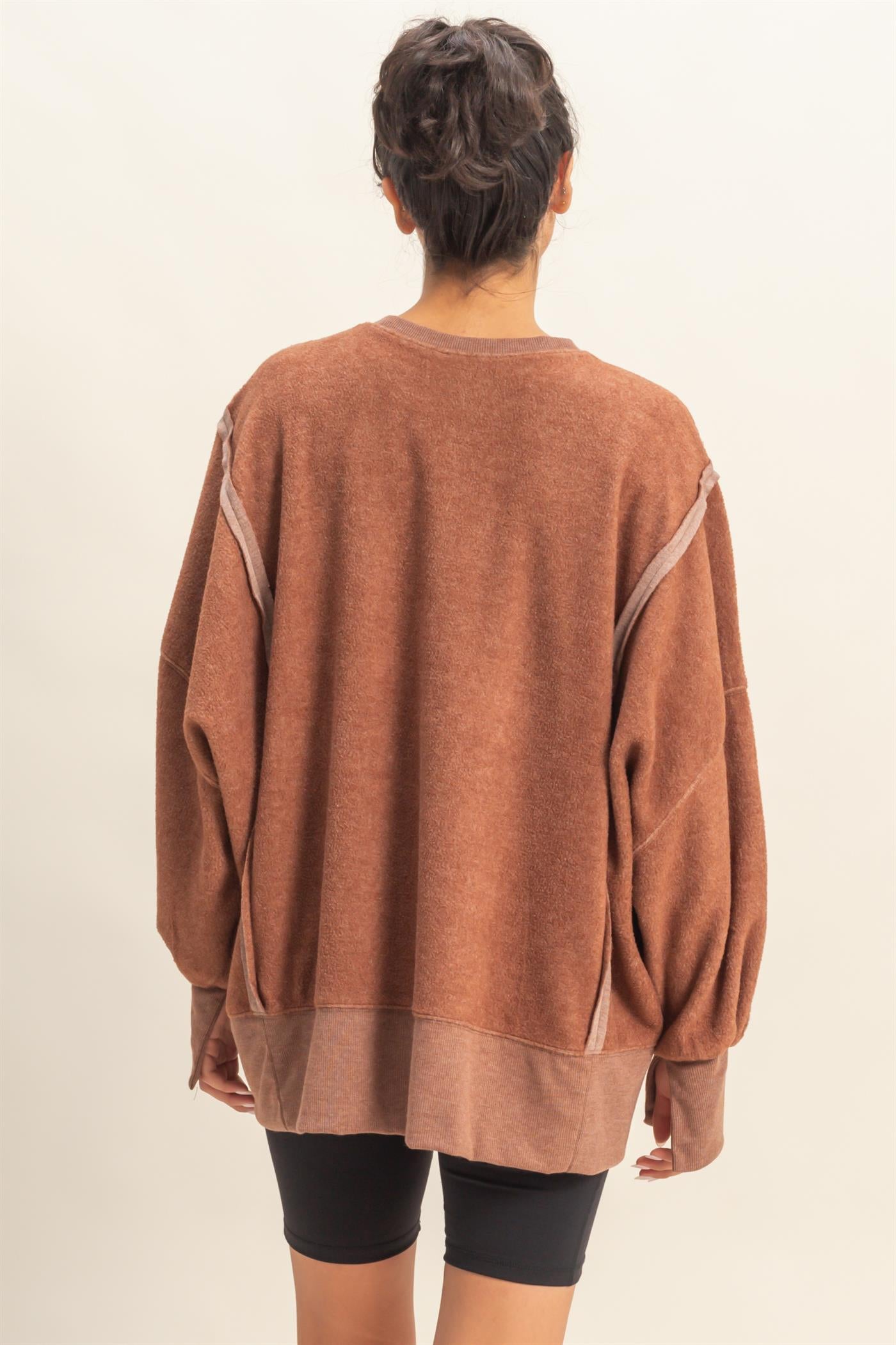 Cozy Up Brushed Oversized Sweatshirts - 2 colors! - The Nines