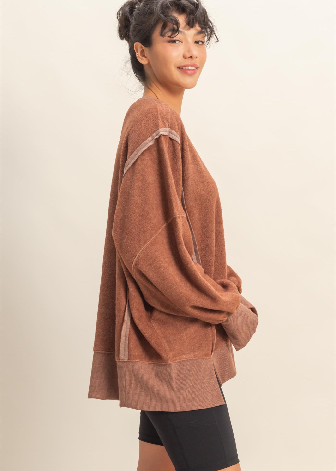 Cozy Up Brushed Oversized Sweatshirts - 2 colors! - The Nines