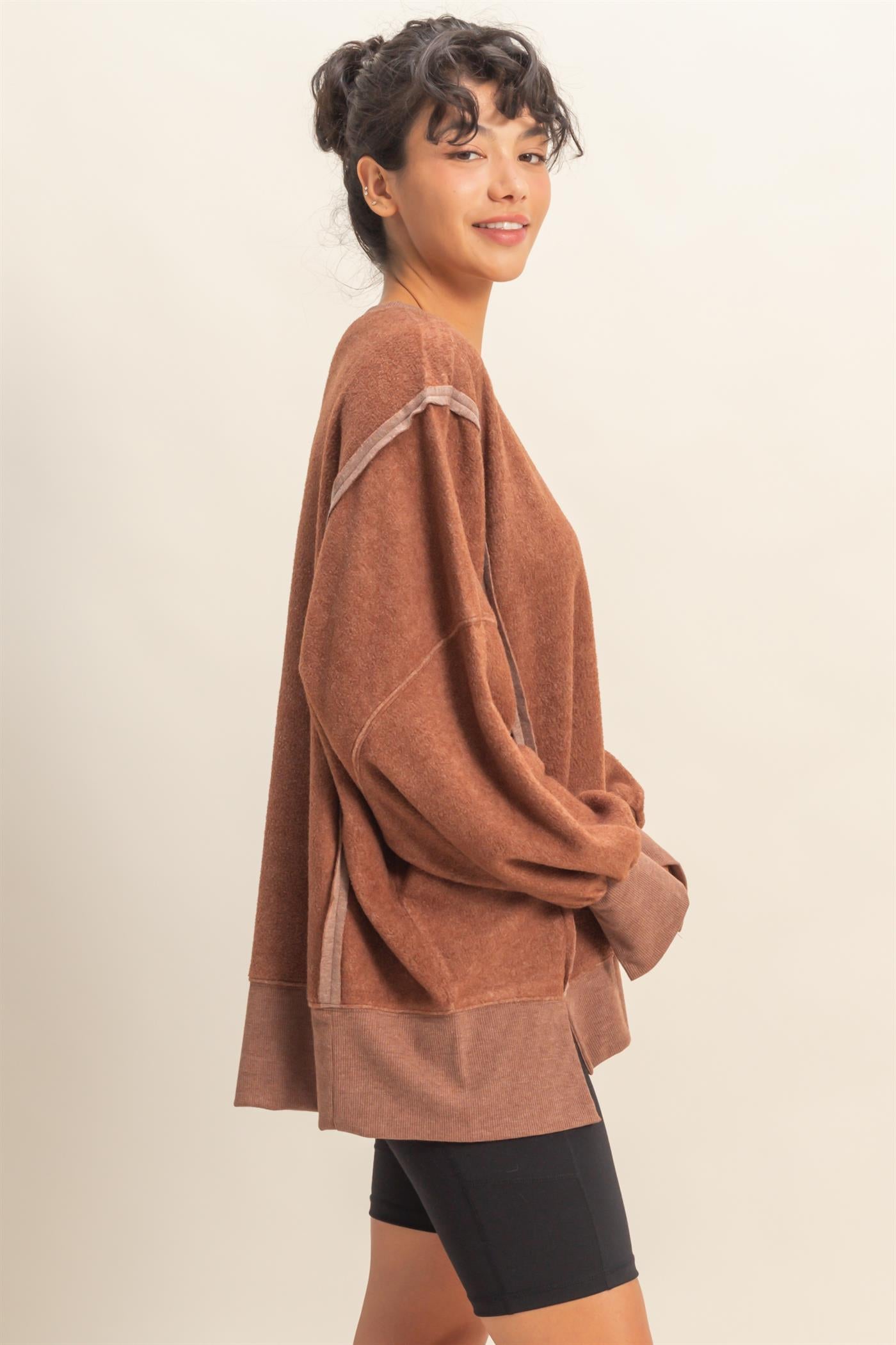 Cozy Up Brushed Oversized Sweatshirts - 2 colors! - The Nines