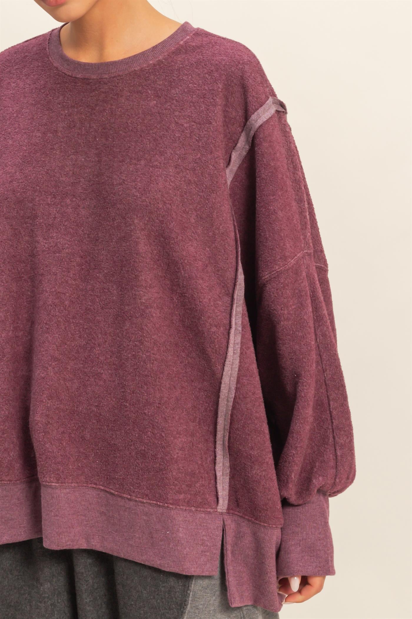 Cozy Up Brushed Oversized Sweatshirts - 2 colors! - The Nines