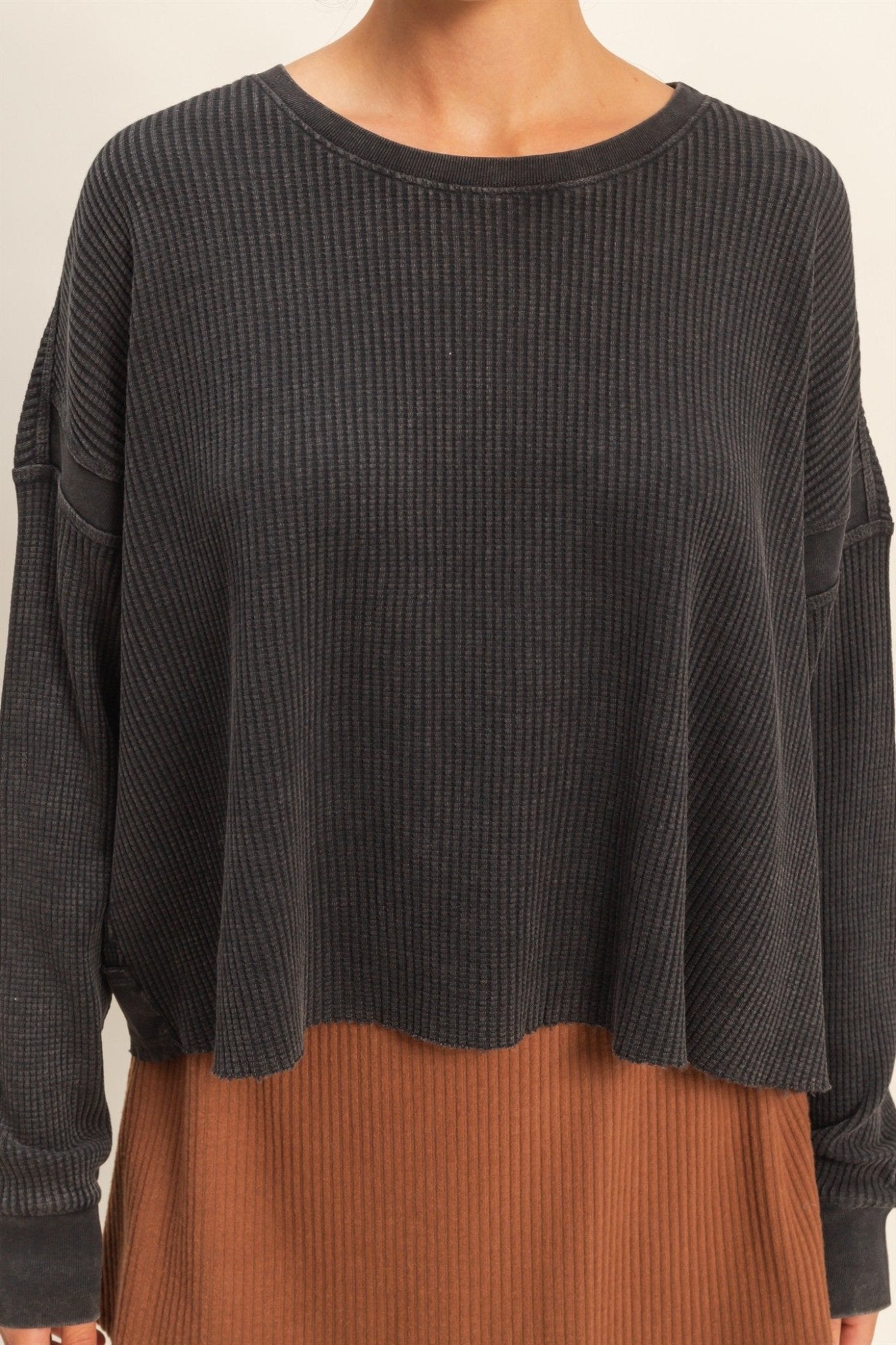 Open Back Waffle Top - 2 Colors! - The Nines