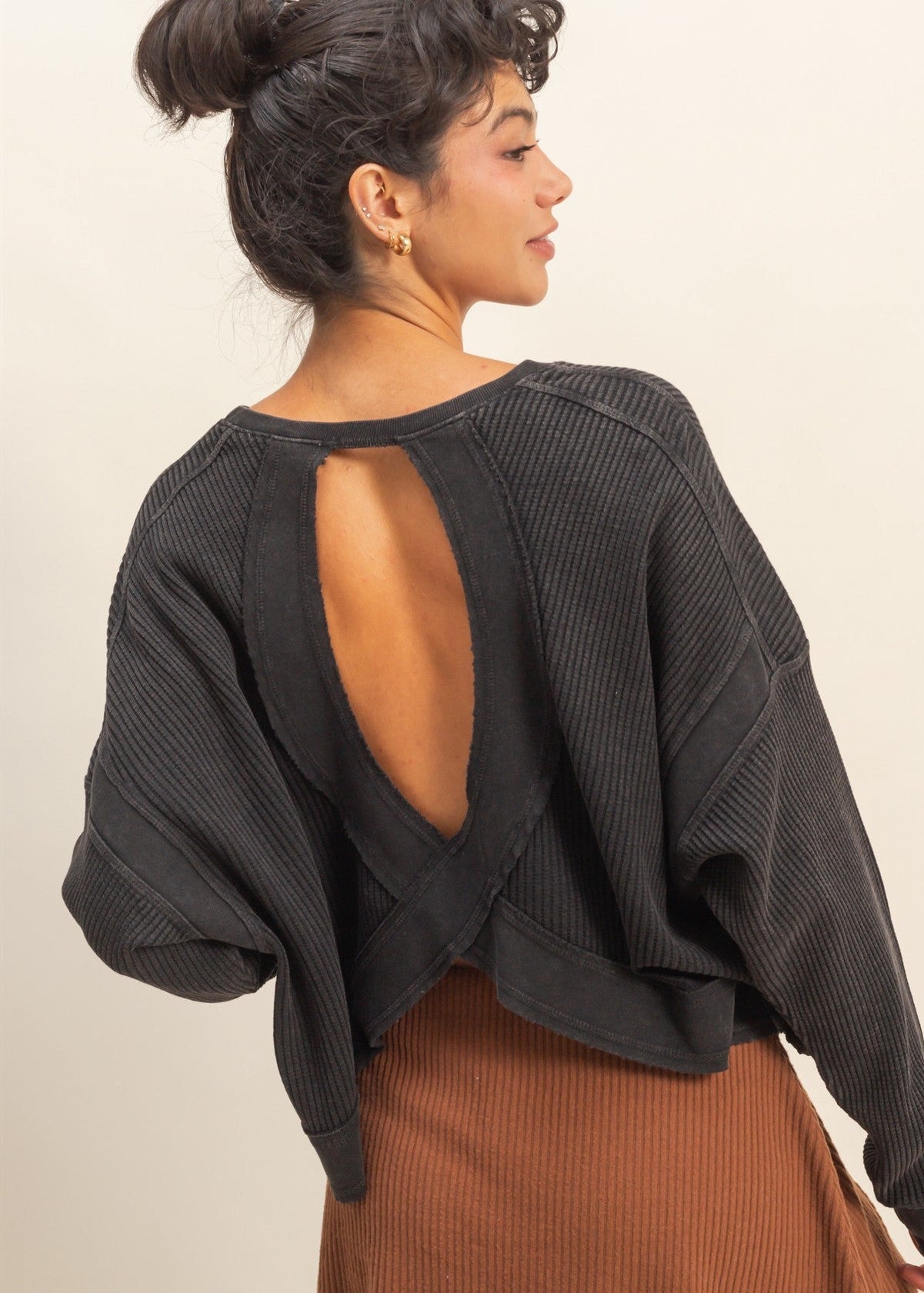Open Back Waffle Top - 2 Colors! - The Nines
