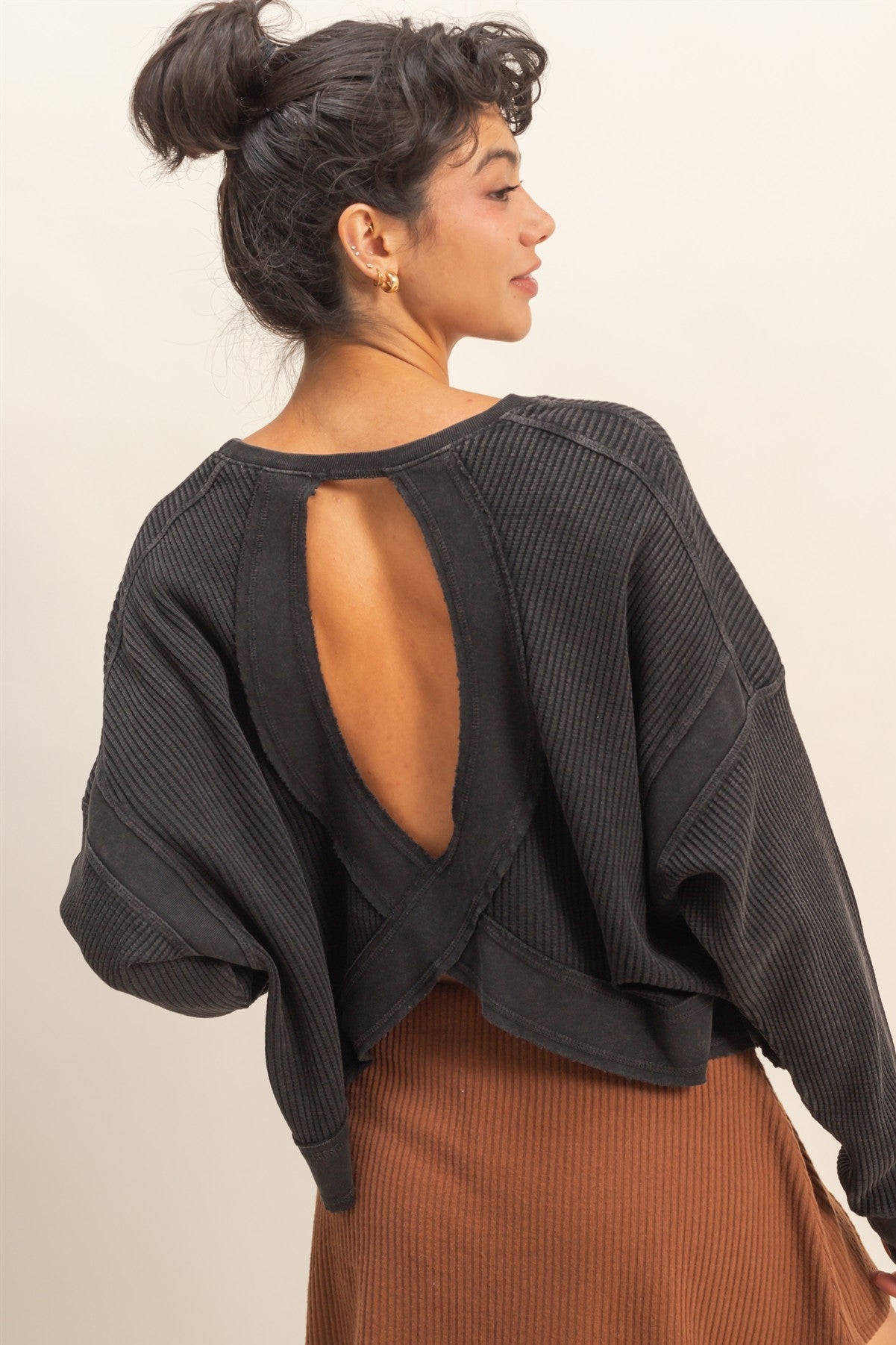 Open Back Waffle Top - 2 Colors! - The Nines
