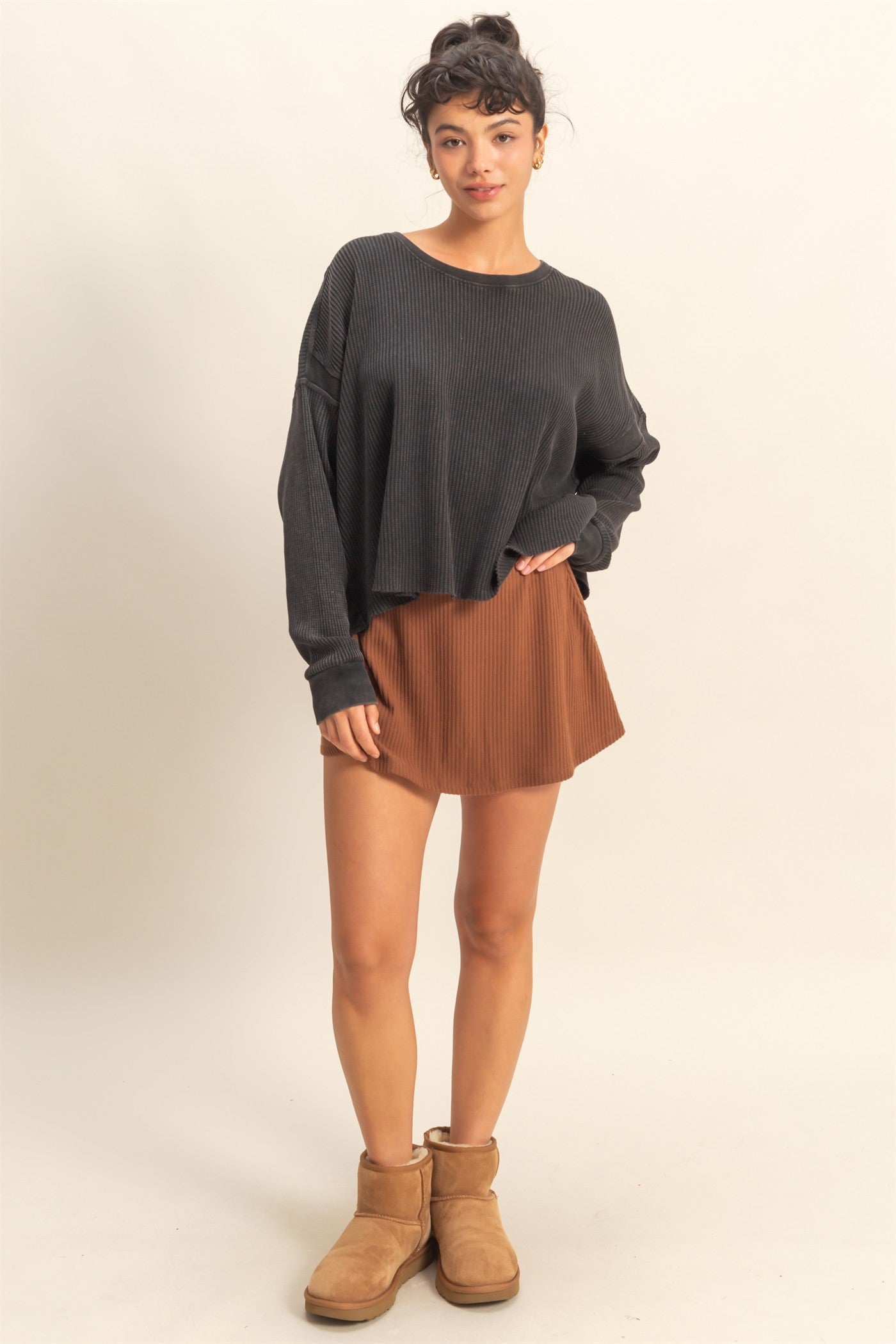 Open Back Waffle Top - 2 Colors! - The Nines