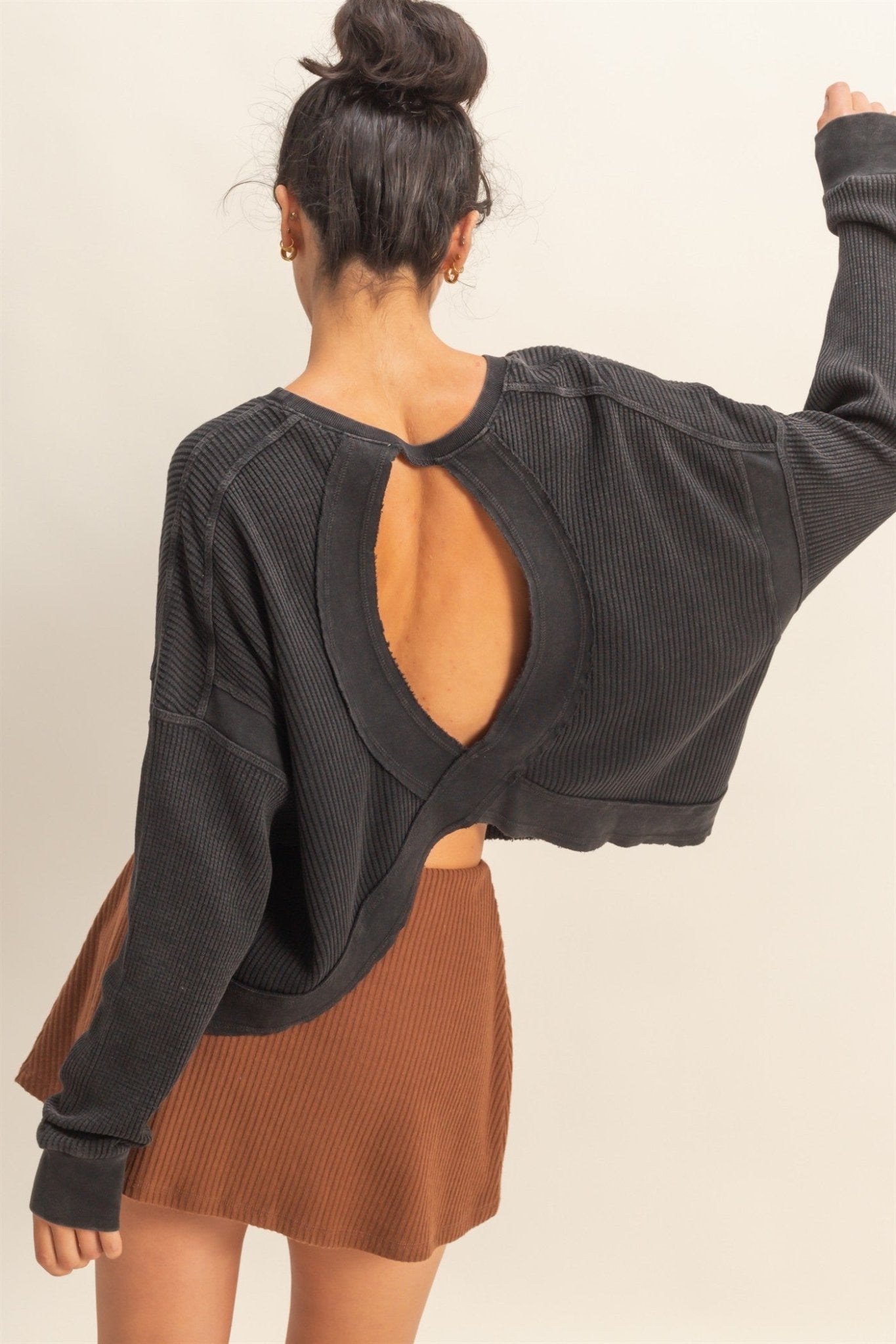 Open Back Waffle Top - 2 Colors! - The Nines