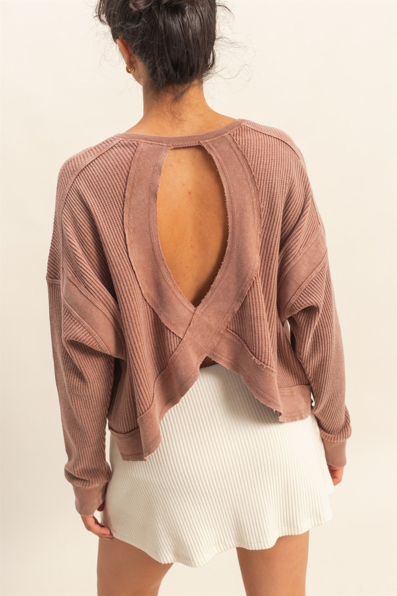 Open Back Waffle Top - 2 Colors! - The Nines