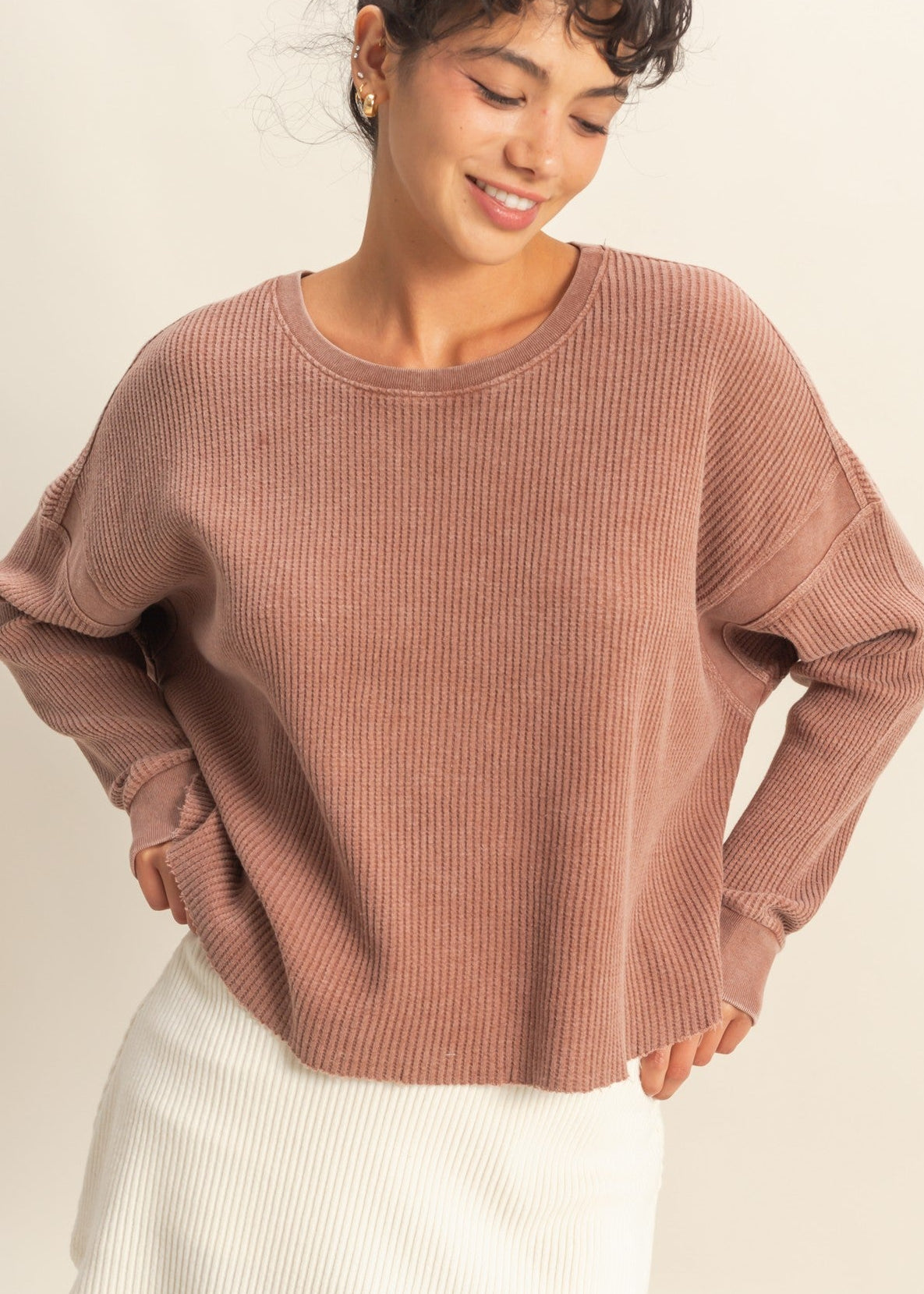 Open Back Waffle Top - 2 Colors! - The Nines