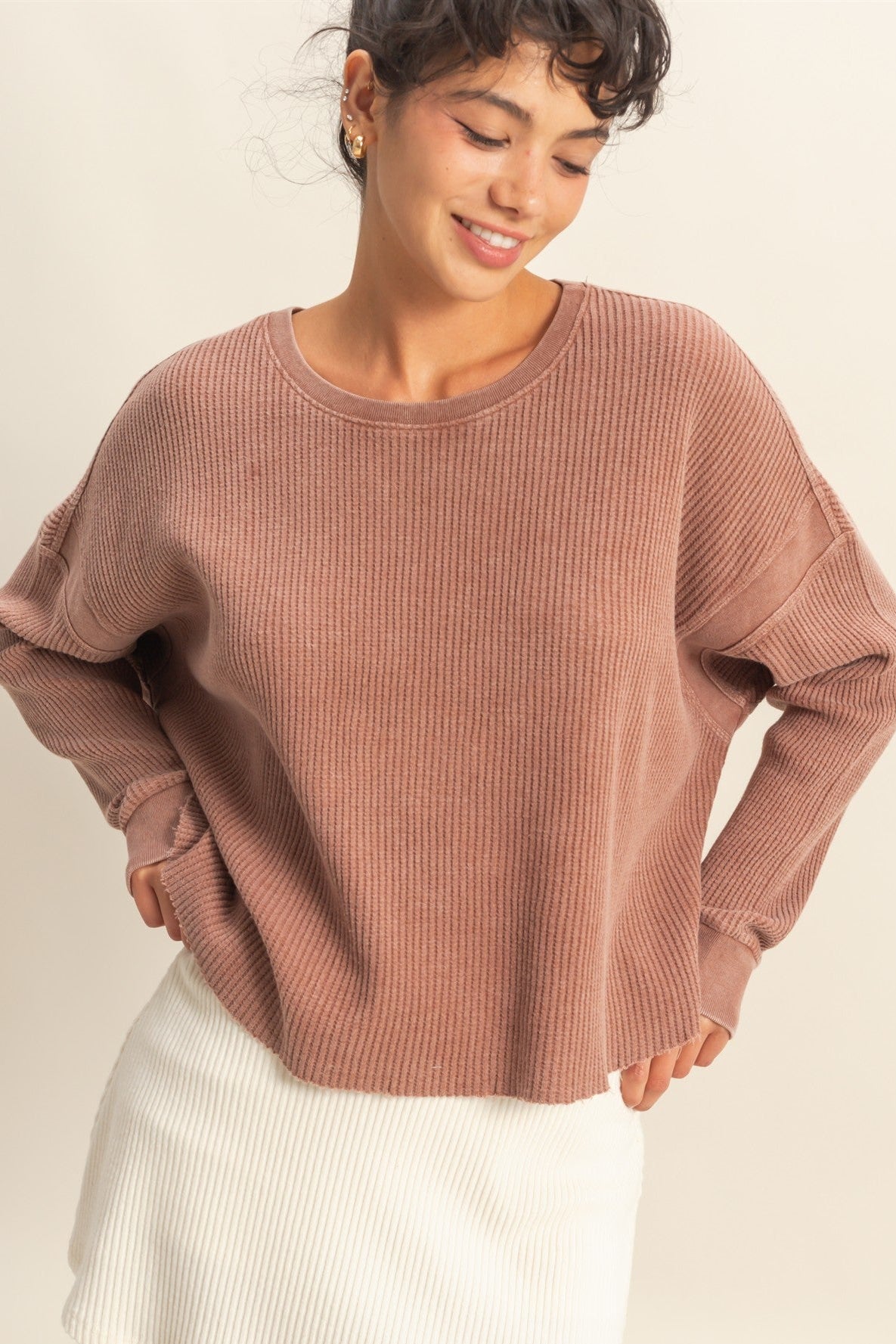 Open Back Waffle Top - 2 Colors! - The Nines