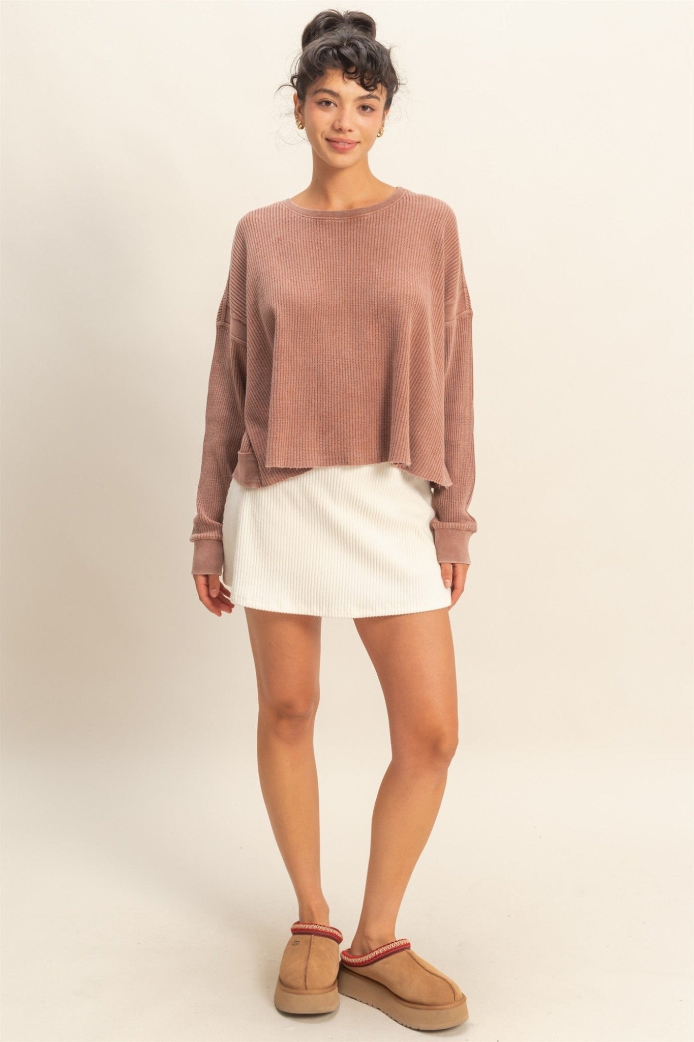 Open Back Waffle Top - 2 Colors! - The Nines