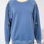 Embroidered Sleeve Pullovers - 3 Colors! - The Nines