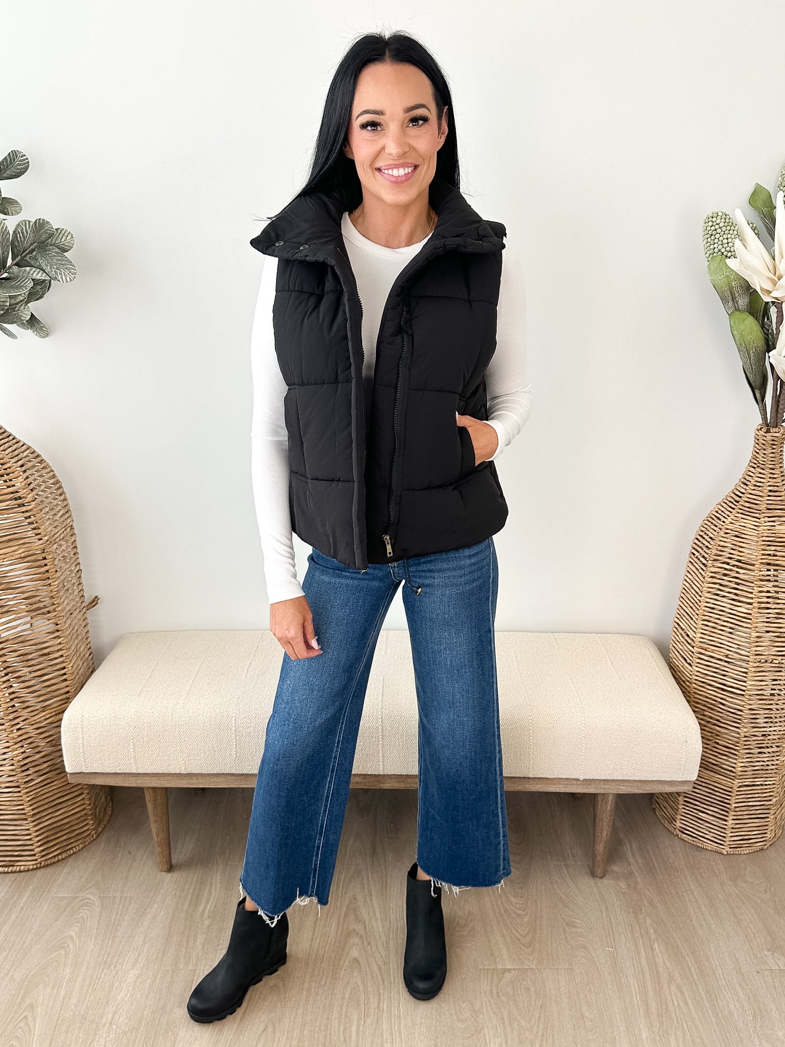 High Neck Puffer Vest - 3 colors! - The Nines