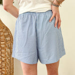 Blue & White Striped Shorts - The Nines