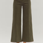 Olive High Rise Wide Leg Pant - The Nines