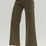 Olive High Rise Wide Leg Pant - The Nines