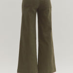 Olive High Rise Wide Leg Pant - The Nines