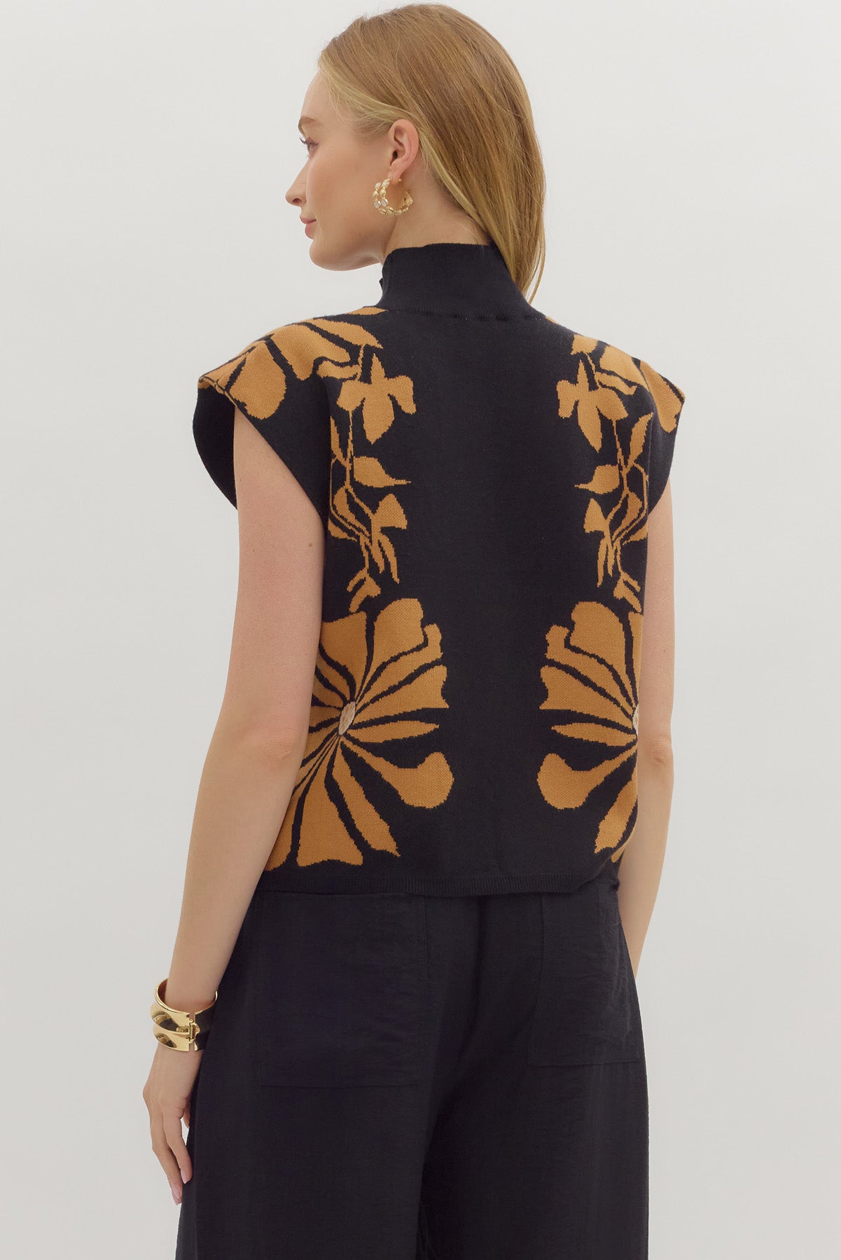 Floral High Neck Sweater - 2 colors! - The Nines