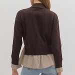Brown Mock Layered Sweater Top - The Nines