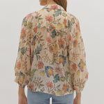 Ecru Floral Woven Long Sleeve - The Nines