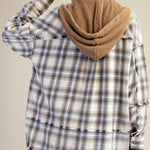 Easel Brand Cream Plaid Shacket with Waffle Details - The Nines