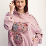 Easel Brand Mauve Floral Patchwork Hoodie - The Nines