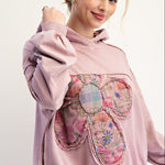 Easel Brand Mauve Floral Patchwork Hoodie - The Nines