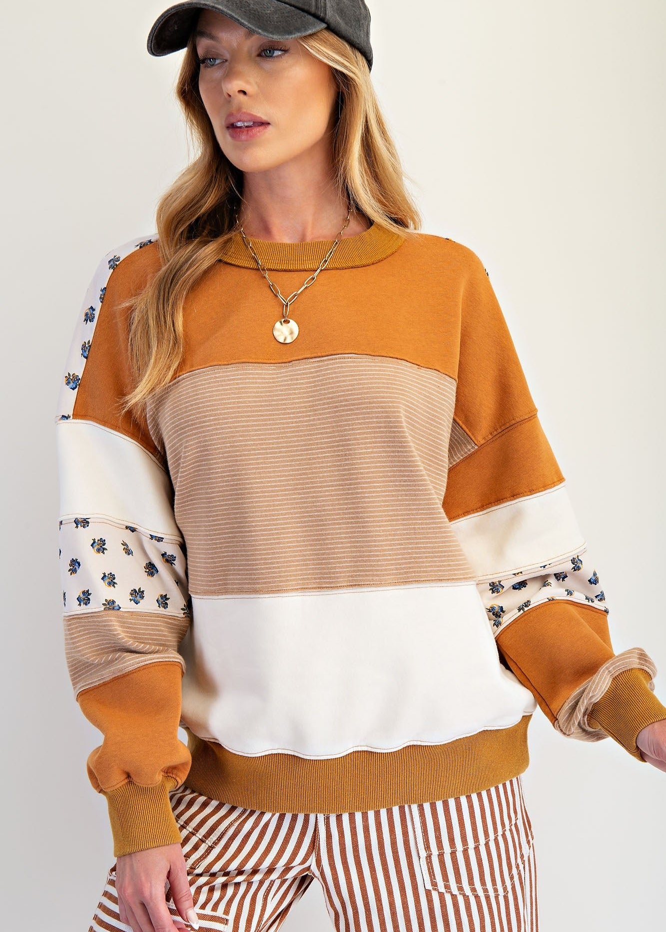 Easel Brand Print & Colorblock Sweatshirts - 2 Colors! - The Nines