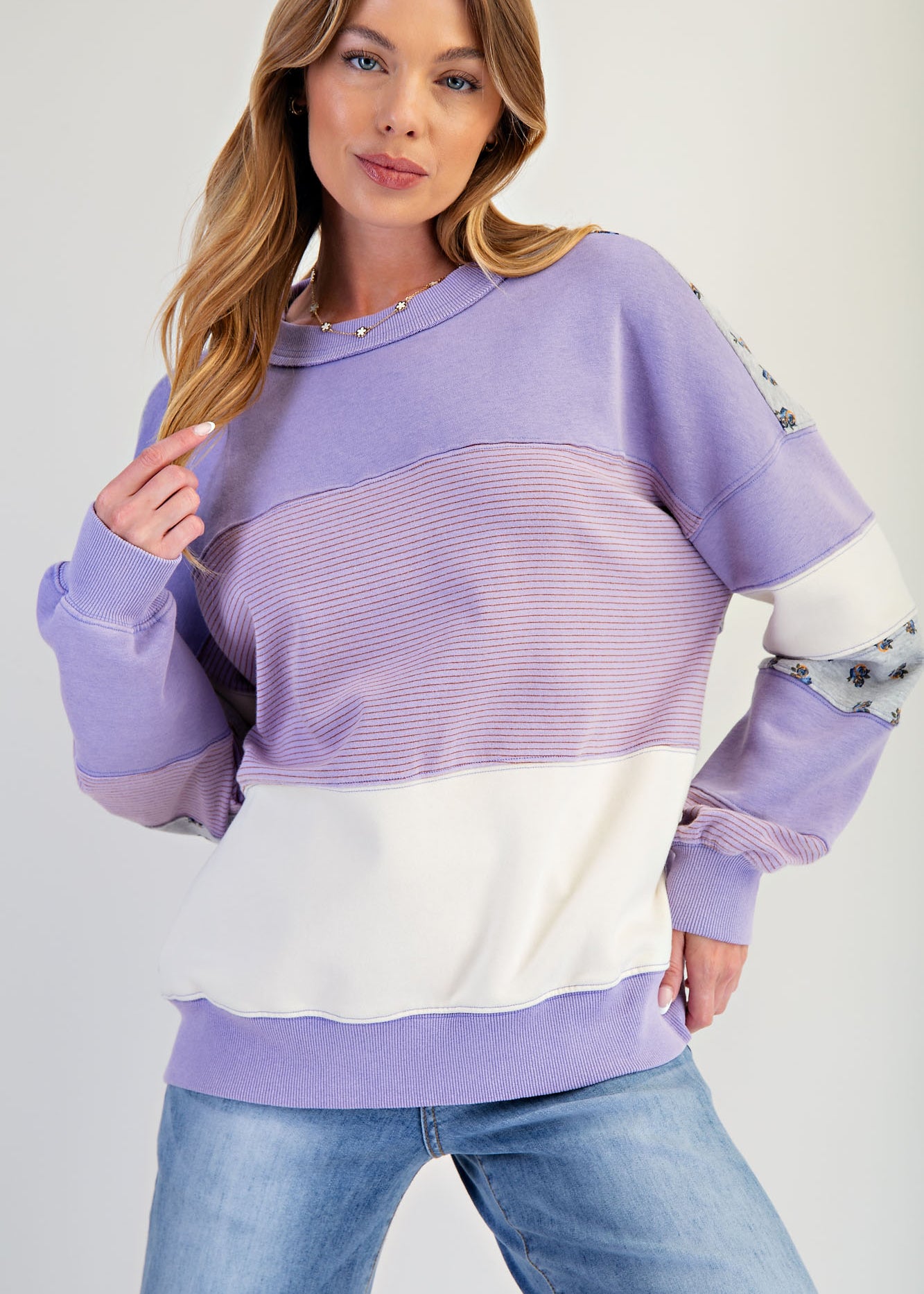 Easel Brand Print & Colorblock Sweatshirts - 2 Colors! - The Nines
