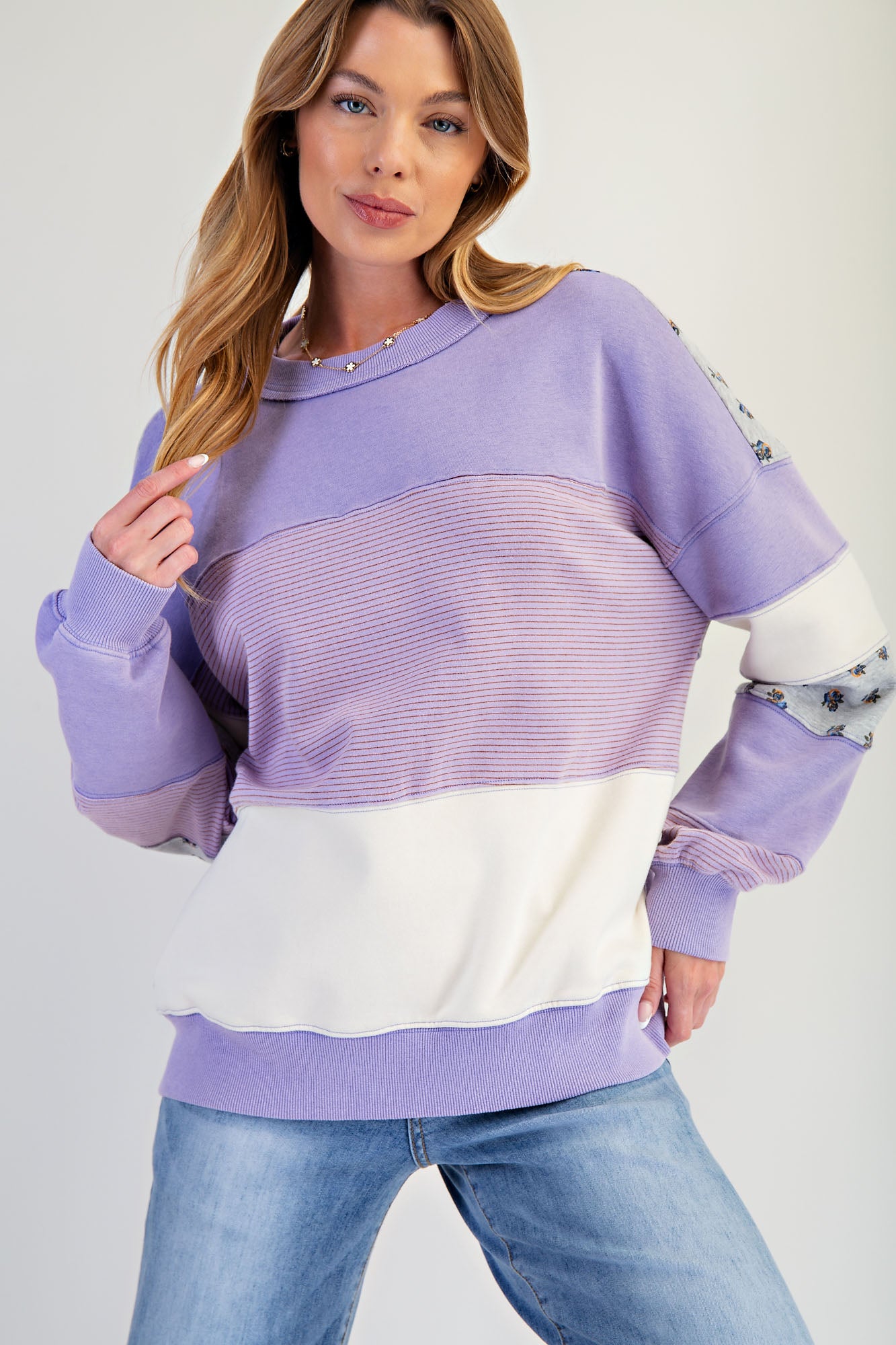 Easel Brand Print & Colorblock Sweatshirts - 2 Colors! - The Nines