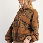Easel Brand Animal Print Lace Up Sweatshirt - 2 Colors! - The Nines