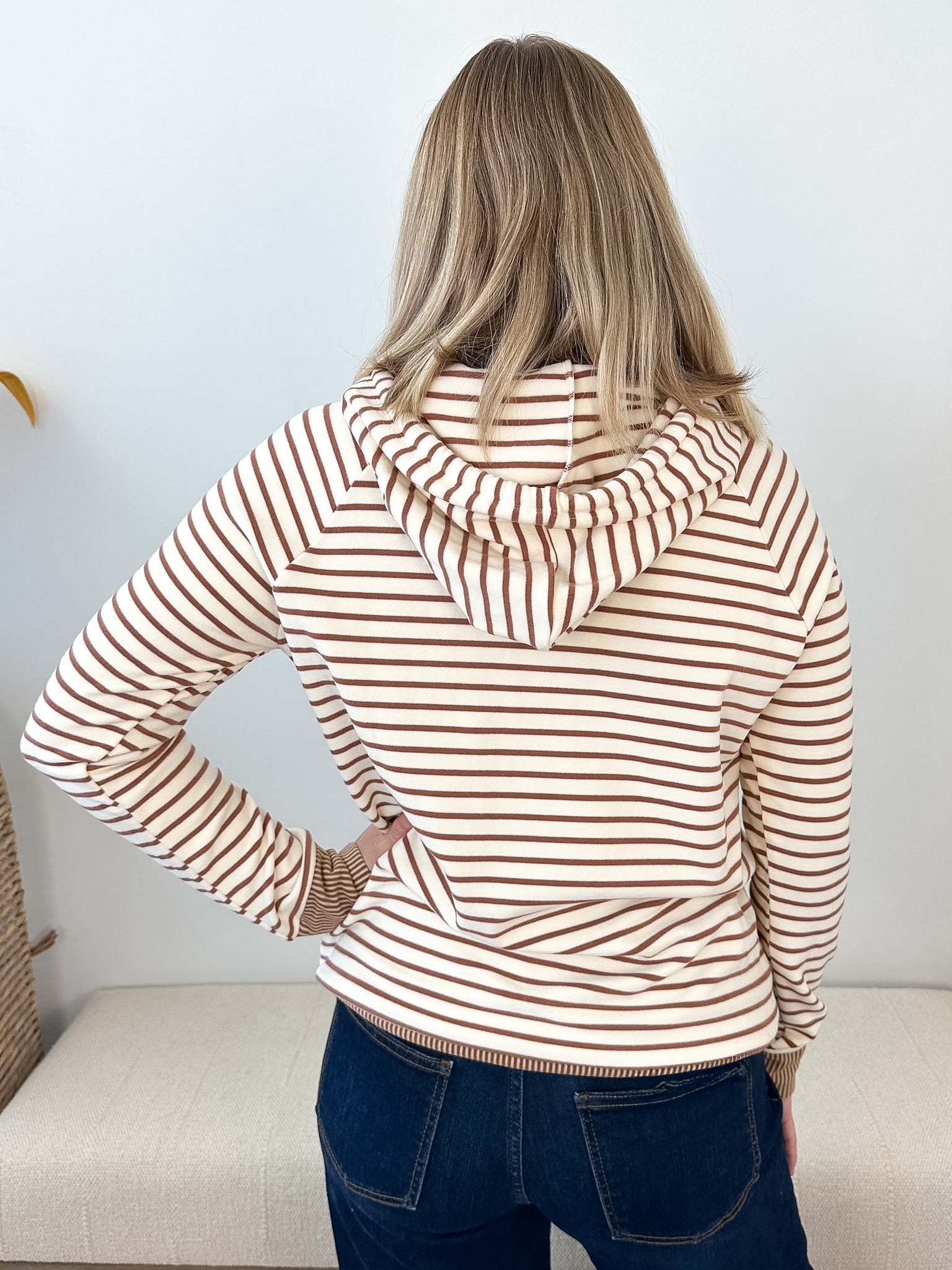 Pinstriped Hoodie Top - The Nines