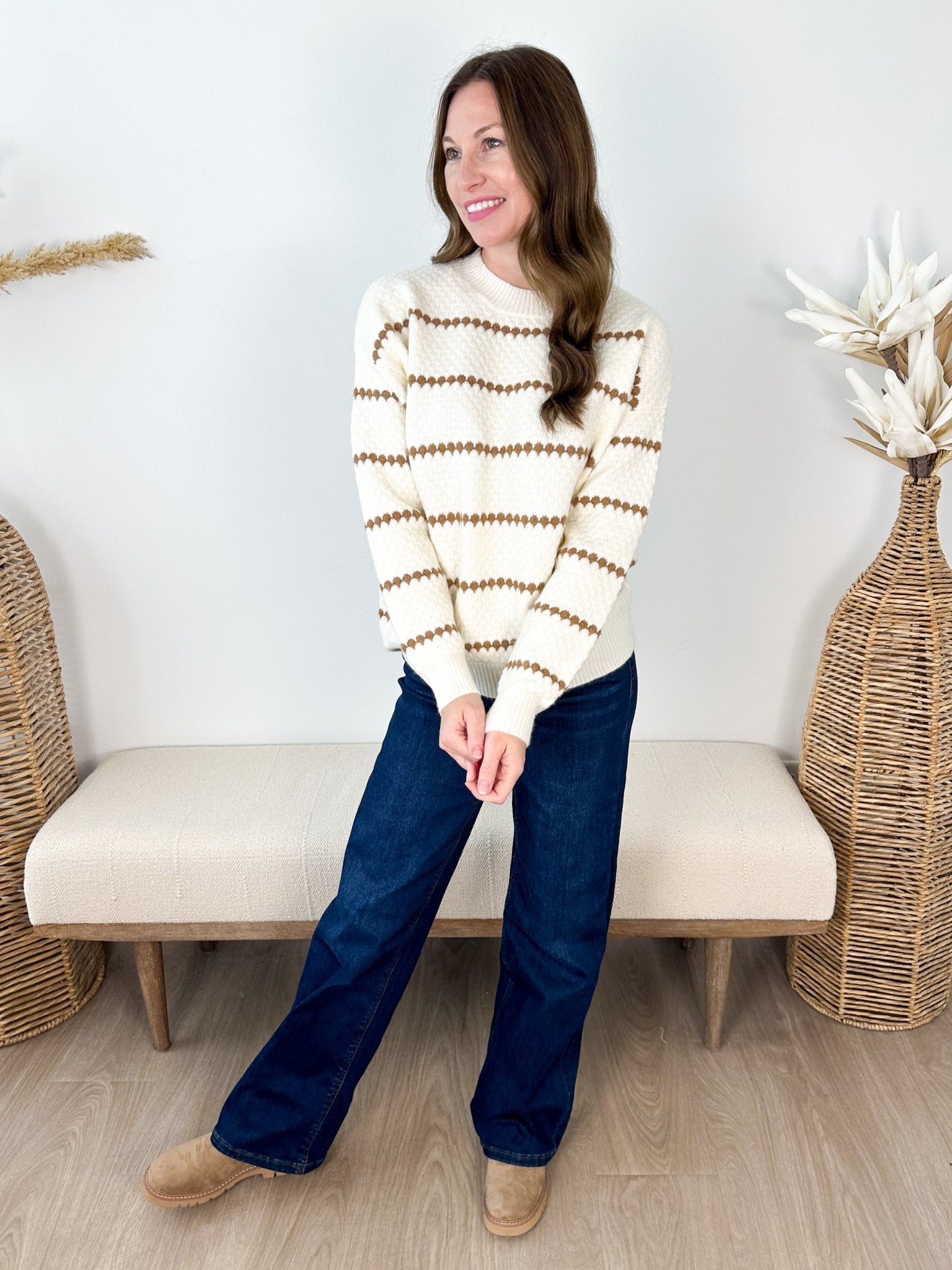 Cozy Little Striped Sweater - 2 colors! - The Nines