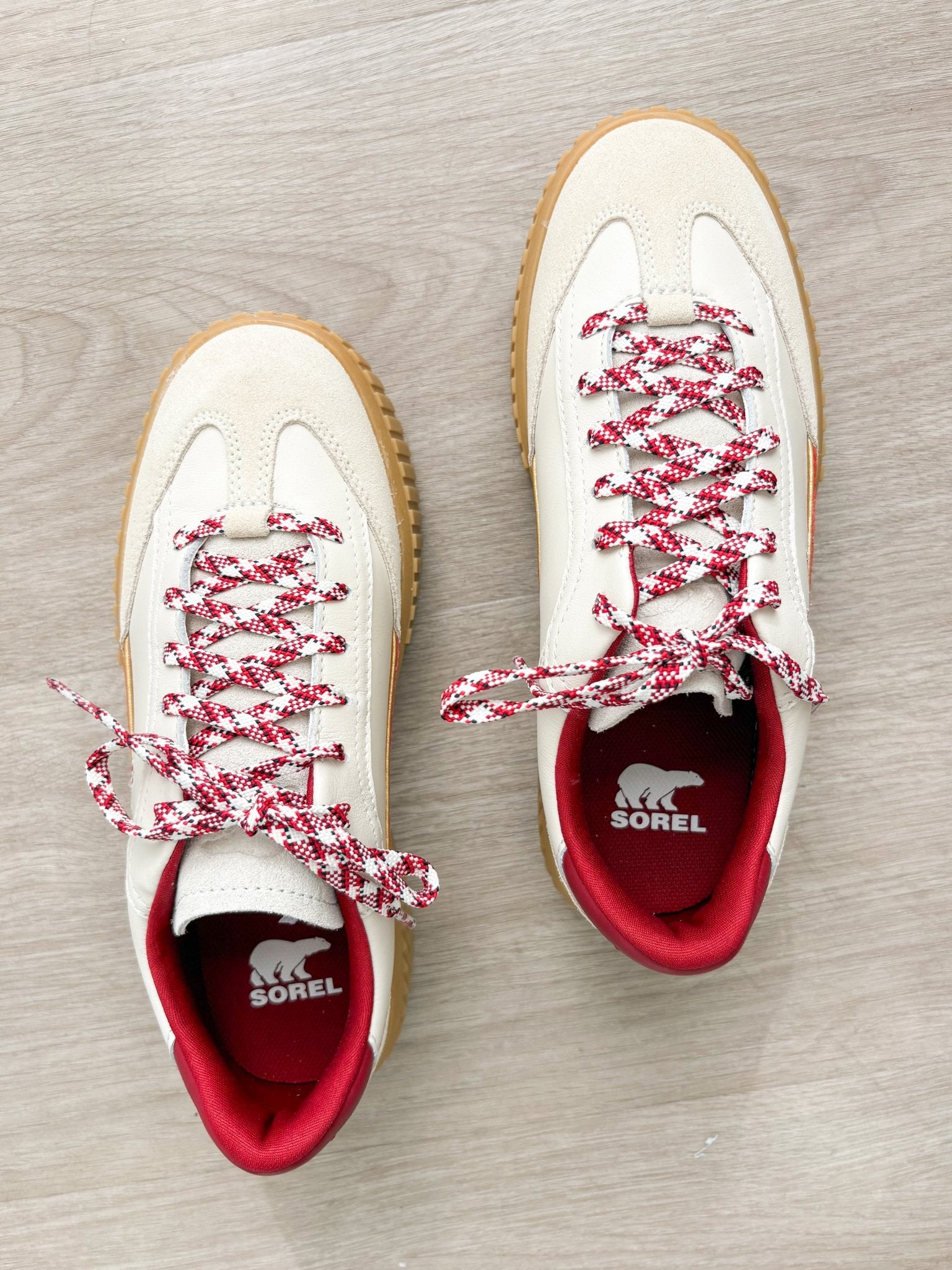 SOREL - ONA Avenue Sneaker - Chalk & Red Dahlia - The Nines