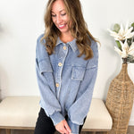 Front Pocket Cropped Shacket - The Nines