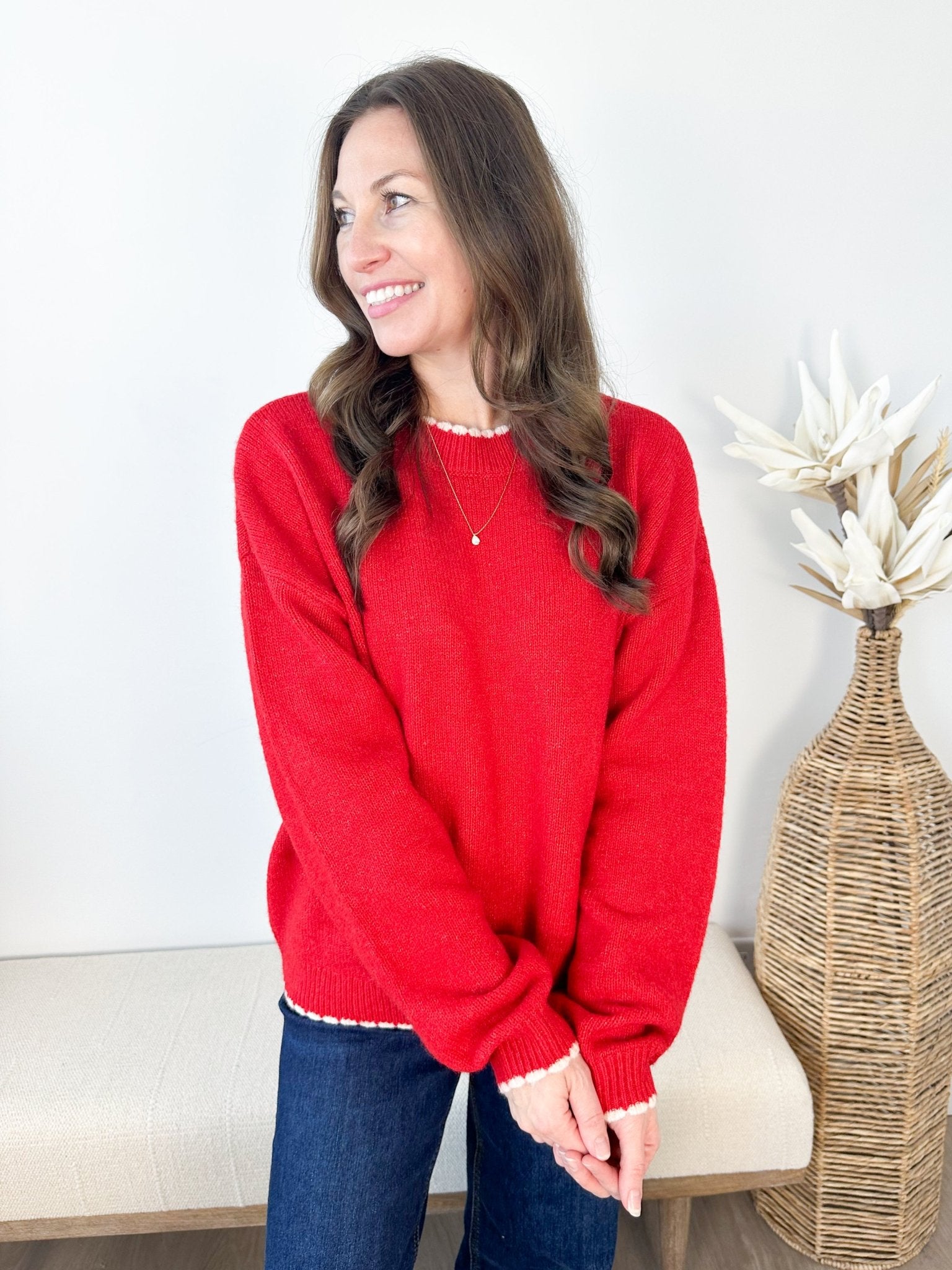 Contrast Edge Pullover - 2 colors! - The Nines
