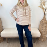 Pinstriped Hoodie Top - The Nines