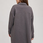 Charcoal Quilted Long Shirt Jacket - The Nines