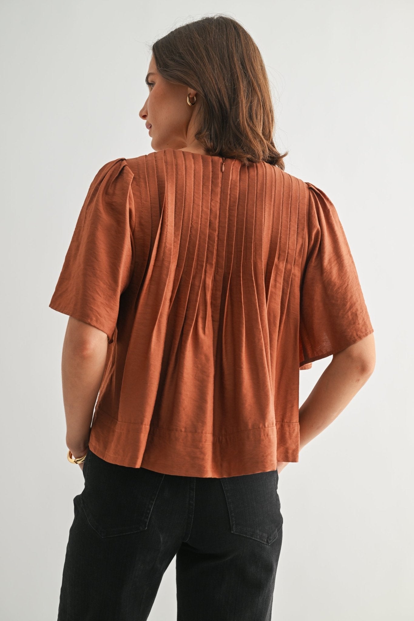 Pleated Short Sleeve Top - FINAL SALE! - The Nines