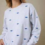 Fish Embroidered Crew - The Nines