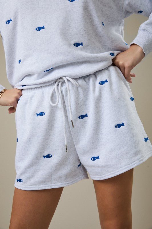 Fish Embroidered Shorts - The Nines