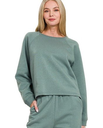 Fleece Raglan Sweatshirt - 2 Colors! - The Nines