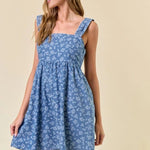 Denim Floral Dress - The Nines