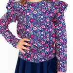 Flower Farm Long Sleeve Ruffle Tee - The Nines